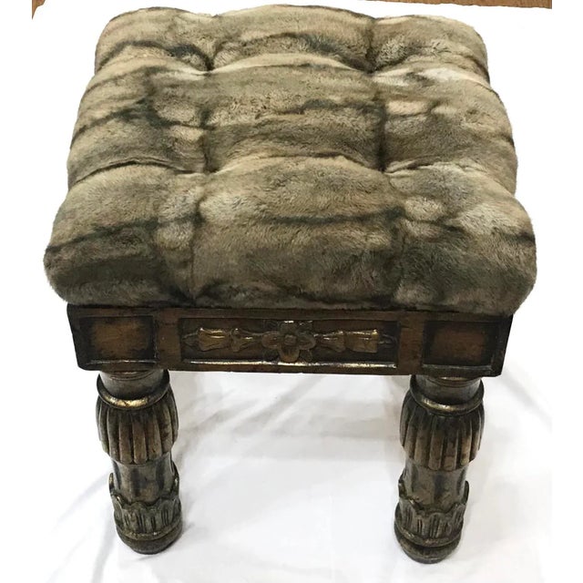 French Animal Print Neoclassical Stool Bench For Sale In Dallas - Image 6 of 11