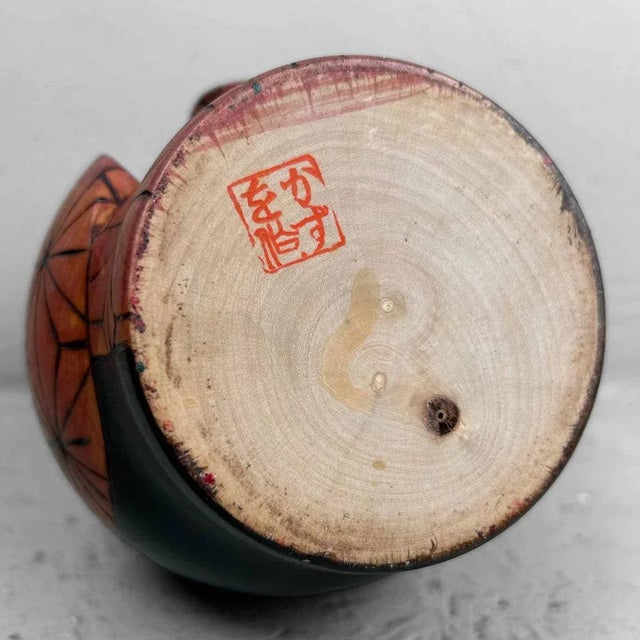 Brown Vintage Sosaku Kokeshi by Kazuo Takamizawa, Japan, 1960s For Sale - Image 8 of 10