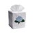 Blue Hydrangea Tissue Box Cover White Linen & Cotton, Embroidered For Sale - Image 4 of 6