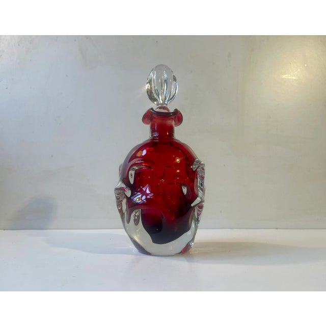 Swedish Modern Ruby Red Decanter by Bo Borgström for Aseda, 1960s For Sale - Image 4 of 6