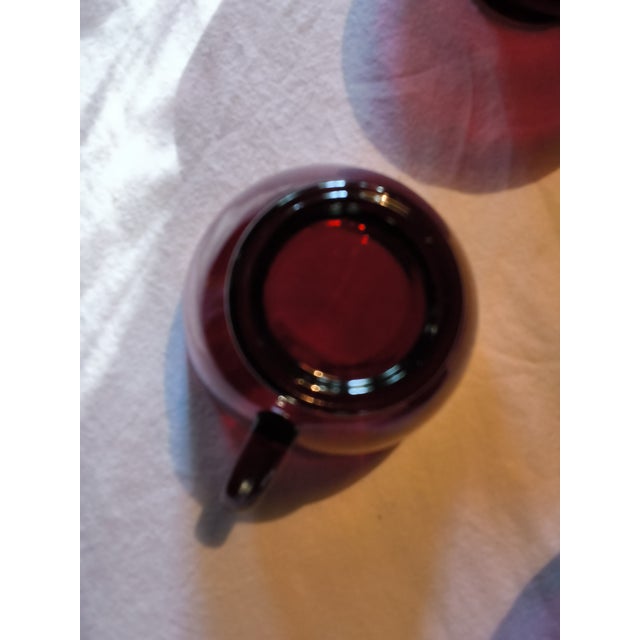 Vintage Anchor Hocking Royal Ruby Red Glass Punch Bowl Set 1 Bowl & 12 Cups - 13 Pieces For Sale - Image 6 of 8