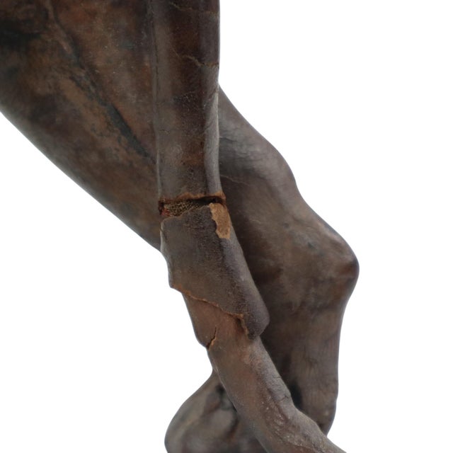 Mid-Century Leather & Papier-Mâché Panther Sculpture, 1940s For Sale - Image 9 of 12