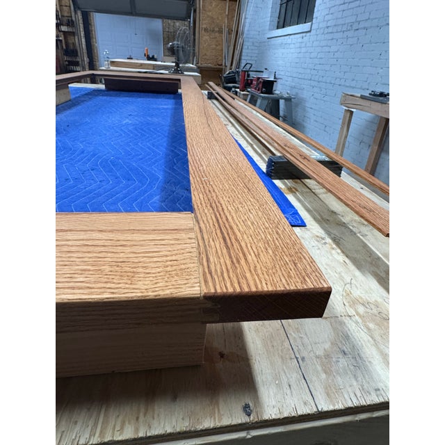 Wood Handcrafted Solid Red Oak Architectural Storm Door For Sale - Image 7 of 12