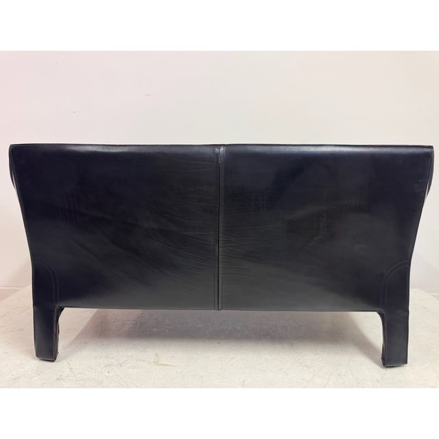 CAB 415 Sofa in Black Leather by Mario Bellini for Cassina, 1980s For Sale - Image 10 of 18
