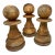 1950s Oversized Teak "Pawn" Pieces - Set of 3 For Sale