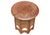 Antique Middle Eastern Circular Carved Table with Repetitive Brass Floral Patterns, 1890s For Sale - Image 4 of 8