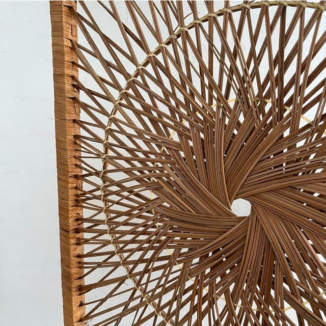 Brown Rattan Sunburst Room Divider from Rohe Noordwolde, 1960s For Sale - Image 8 of 16