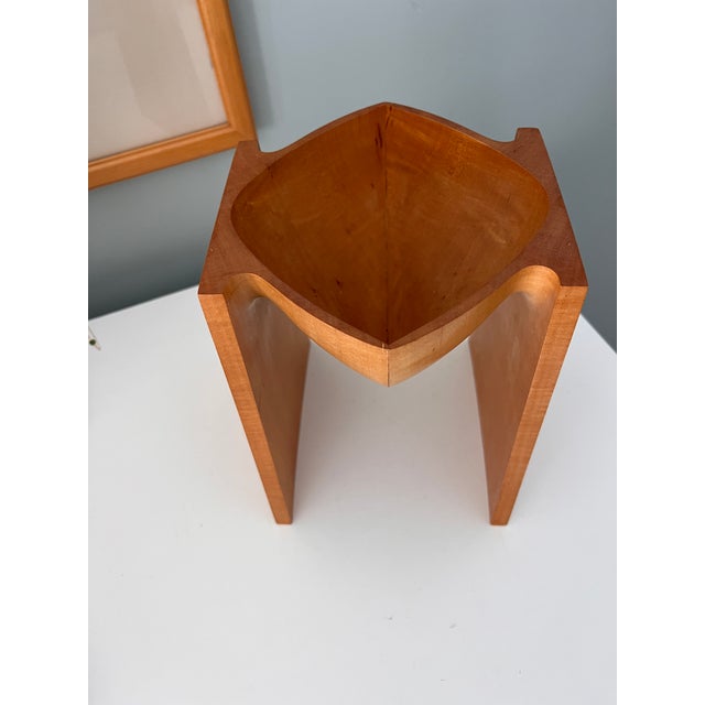 Rare Vintage Mid Century "Walking Bowl" Wood Abstract Sculpture By Wood Artist Stephen Hogbin Amazing Vintage Find Hand...