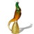 Vintage Murano Sommerso Orange Green Gold Flecks Italian Art Glass Tall Pheasant Bird Figure Sculpture For Sale In Orlando - Image 6 of 7