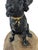Antique French Lead Painted Black Spaniel Dog Seated on a Rock For Sale - Image 6 of 12