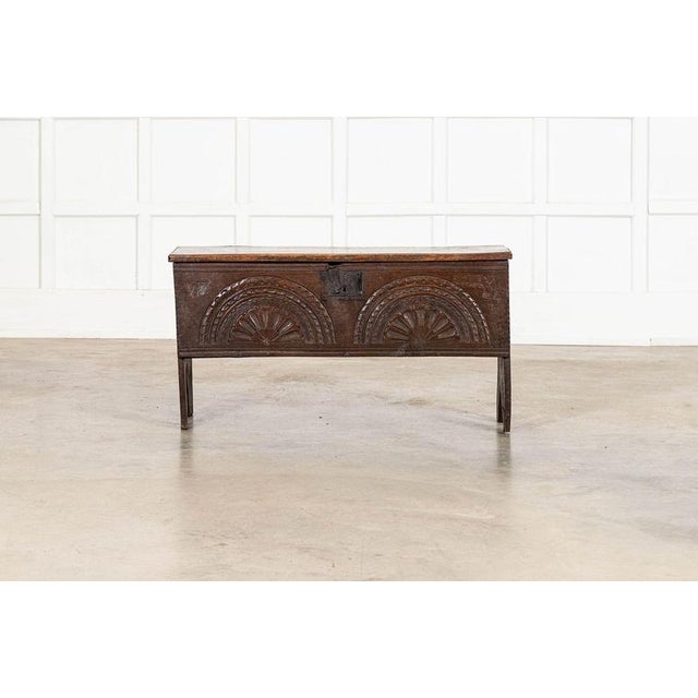 17th Century English Oak Coffer, 1690 For Sale - Image 6 of 15