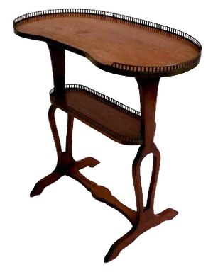 French Tiered Tray Table of Mahogany with Brass Gallery