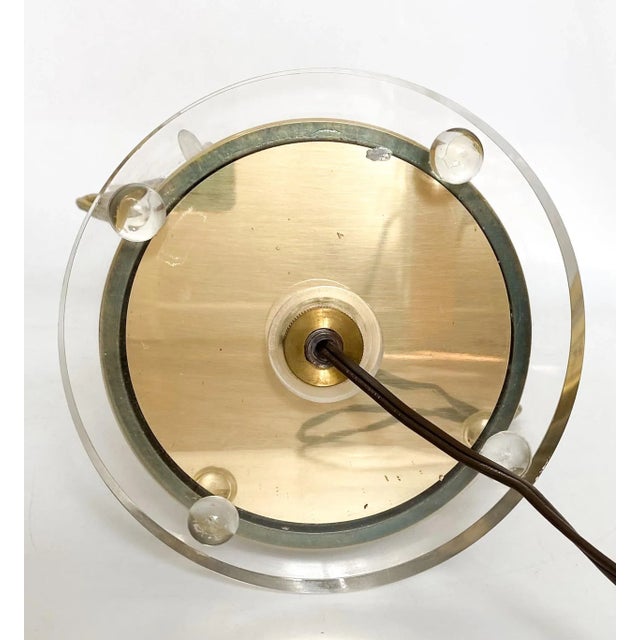 1970's Stiffel Brass and Lucite Bird of Paradise Table Lamps - a Pair For Sale - Image 12 of 13