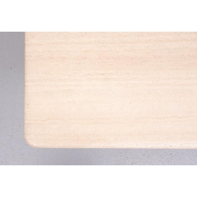 Cream Small Travertine Coffee Table, 1970s For Sale - Image 8 of 11