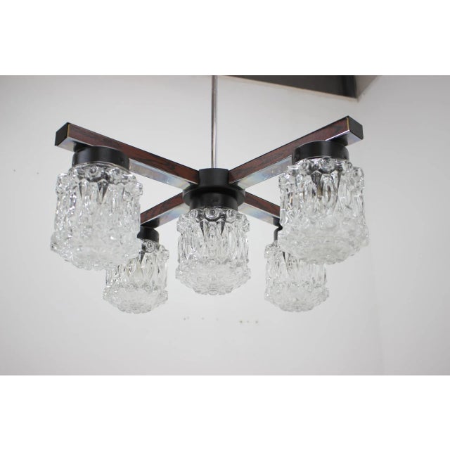 Vintage Glass Chandelier, 1970s For Sale - Image 10 of 11