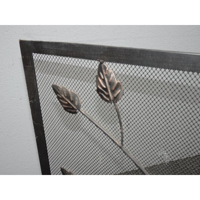 Black Vintage 1990s Black Fireplace Screen and Mesh Backing With Limbs and Leaves For Sale - Image 8 of 13