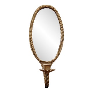 Vintage Candle Holder Wall Sconce With Mirror For Sale