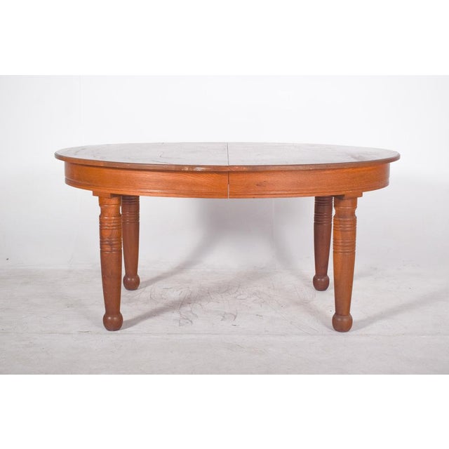 Danish Oval Oak Dining Table, 1950s For Sale - Image 9 of 10