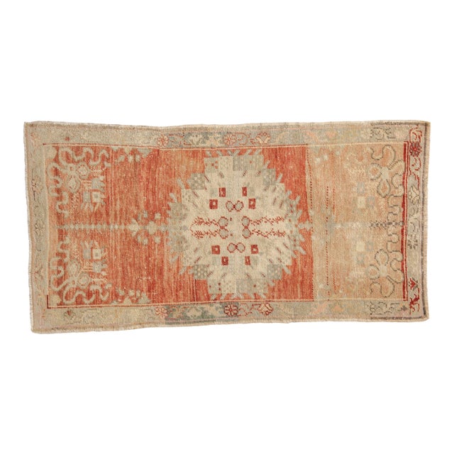 Vintage Distressed Oushak Rug Runner - 2'7" x 4'11" For Sale