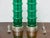 Mid 20th Century Italian Midcentury Ribbed Green Glass Lamps with Silver Bases - Pair For Sale - Image 4 of 9
