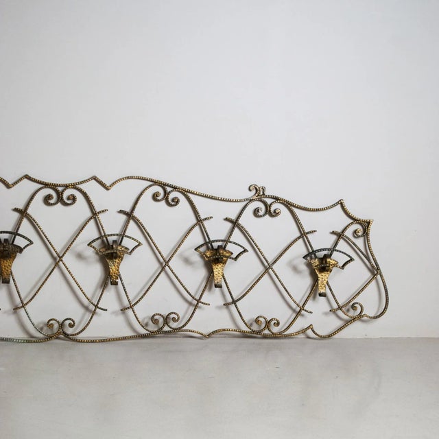 Mid-Century Modern Golden Wrought Iron Hangers by Pier Luigi Colli, 1950s For Sale - Image 3 of 7