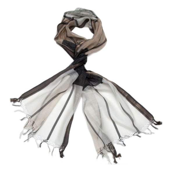 Aurora Black/Bisque Patterned Scarf For Sale