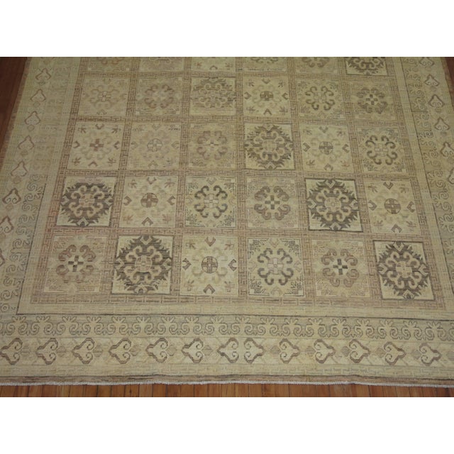 Neutral Vintage Zabihi Collection Room Size Khotan Rug - 8'8" x 11'10" For Sale - Image 4 of 6