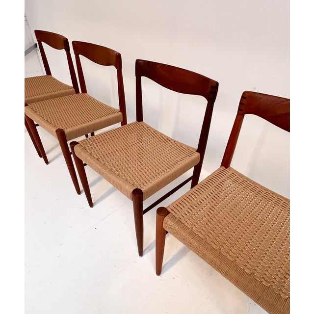 Vintage Papercord Chairs by H. Klein for Bramin, 1960s, Set of 4 For Sale - Image 6 of 18