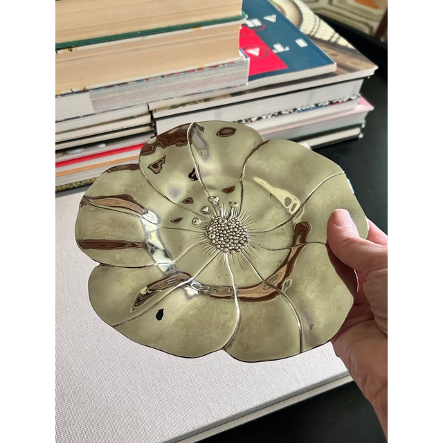 Vintage Silverplate Flower Catchall Dish For Sale In Louisville - Image 6 of 11