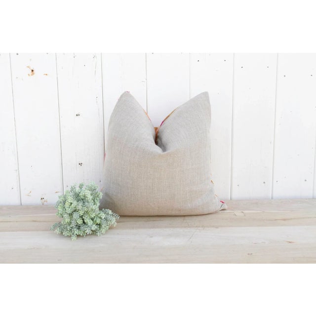 Textile Pumpkin Spiced Silk Phulkari Pillow For Sale - Image 7 of 9