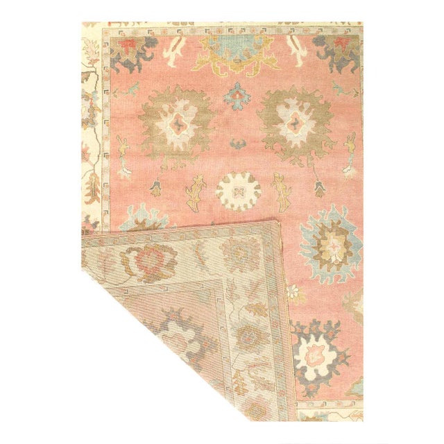 Traditional Pasargad DC Fine Hand Knotted Oushak Rug For Sale - Image 3 of 3