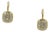Gia 2 Carat Each White Diamond Cushion Dangle Earrings in 18k Yellow Gold, A Pair For Sale