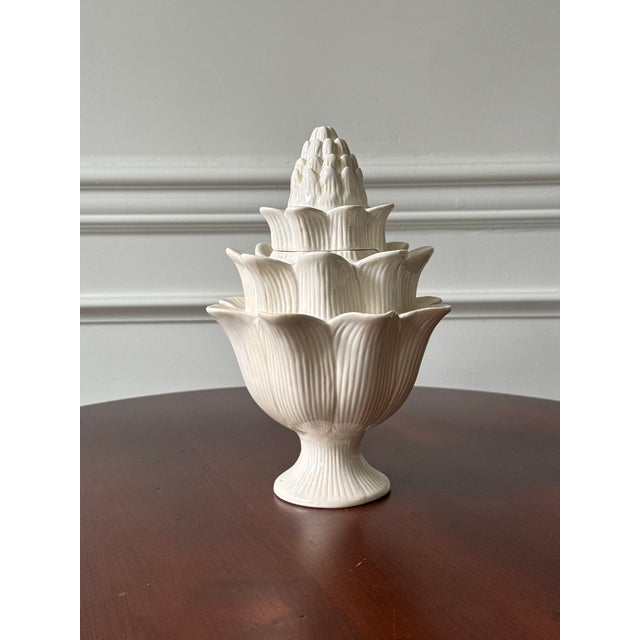 Contemporary Contemporary White Ceramic Tulipiere Vase For Sale - Image 3 of 10