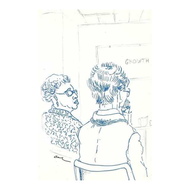 Myriam Cahn Drawing of Two Ladies For Sale