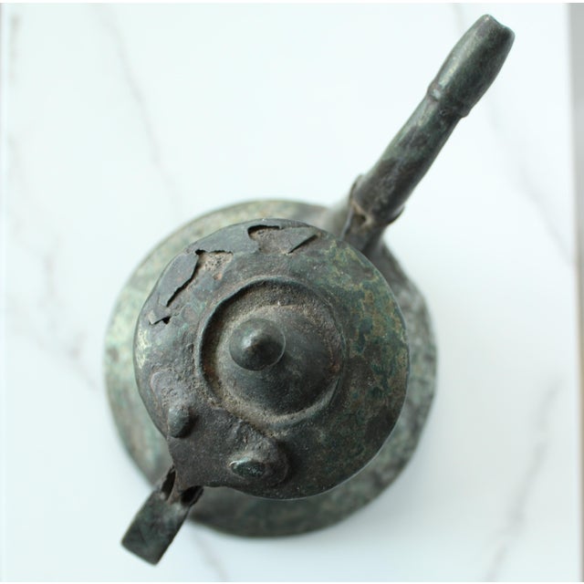 Early 20th Century Antique Etched Copper Tinplated Chinese Decanter For Sale - Image 5 of 7