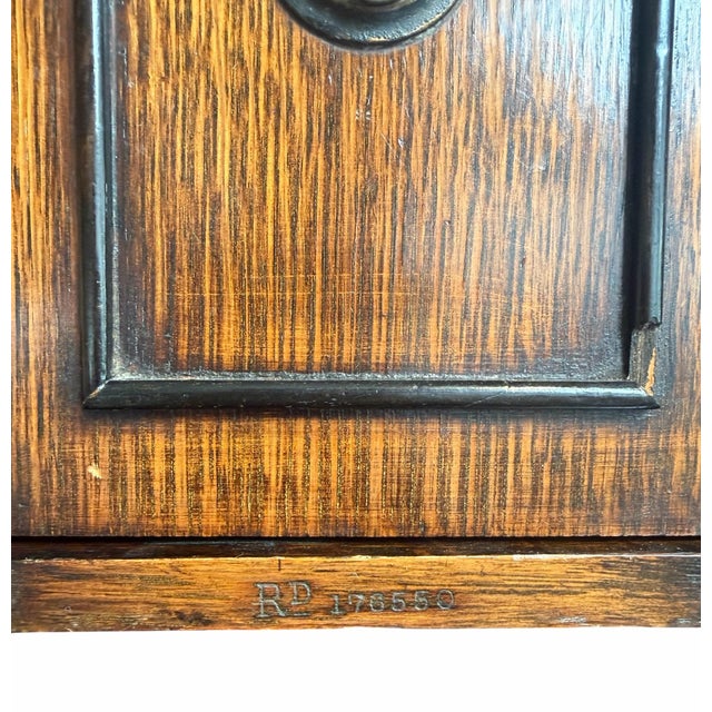 Wood Antique Oak Humidor Lock Box For Sale - Image 7 of 8