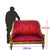 A beautiful Louis XVI style bench, crafted from carved giltwood and upholstered in a red-purple damask fabric. The four...