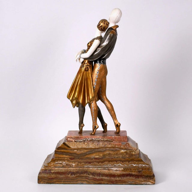 This elegant Dancing Couple sculpture on a polished marble base showcases refined craftsmanship and exceptional attention...