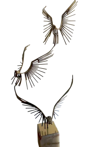 Jere 3 Eagle Sculpture on Marble Platform