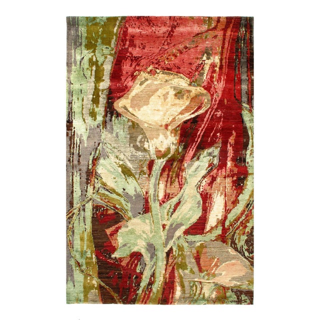 2020s 2020s Multi Color Fine Hand Knotted Modern Rug For Sale - Image 5 of 5