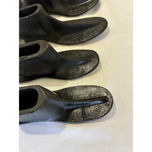 Vintage Cast Iron Shoe Molds – Set of 6 Industrial Cobbler Forms For Sale - Image 9 of 14