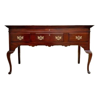 Vintage Virginia Craftsmen Mahogany Queen Anne Sideboard Silver Server With Hinged Lidded Top For Sale