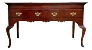 Vintage Virginia Craftsmen Mahogany Queen Anne Sideboard Silver Server With Hinged Lidded Top