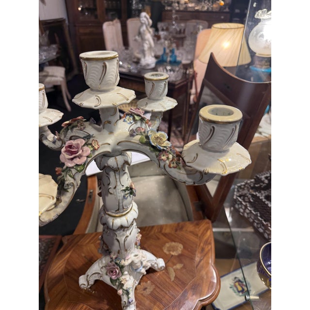 Vienna Porcelain Four-Branch Candlestick For Sale - Image 4 of 7