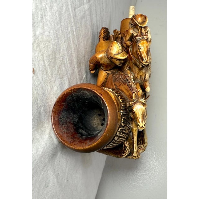 Huge Antique 19th Century Hand Carved Man Lady Horse Dog Meerschaum Smoking Pipe For Sale - Image 11 of 16