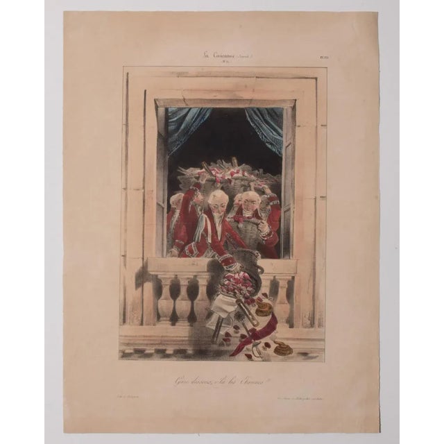 Gare Dessous is an original lithograph, realized by a French Artist of the 19th Century. Illustrations for ''La Caricature...