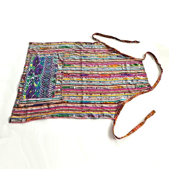 Tribal Vintage Guatemalan Jaspe Ikat Textile Apron For Sale - Image 3 of 9