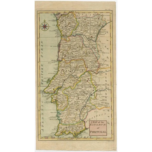 Antique map Portugal titled 'A Map of the Kingdom of Portugal'. Detailed map of Portugal, published for the 'Gentleman's...