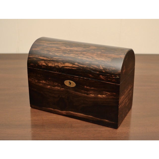 Victorian 19th Century Coromandel Tea Caddy With Domed Top For Sale - Image 3 of 4