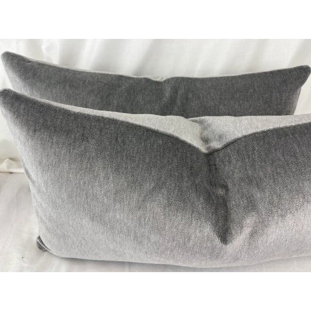 Transitional Holly Hunt "New Fortune" in Lucky Strike Indoor/Outdoor Velvet 12"x 22" Pillows-A Pair For Sale - Image 3 of 4